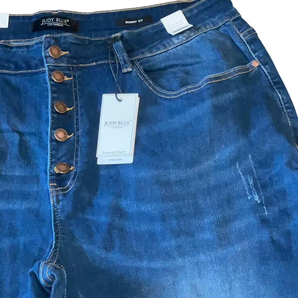 NWT Judy Blue High Rise Exposed Button Nondistressed Skinny Fit Jeans 22W Plus - Picture 8 of 9